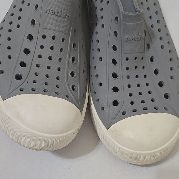 Native Gray and White Water Shoes with Perforated Design - Picture 3 of 6
